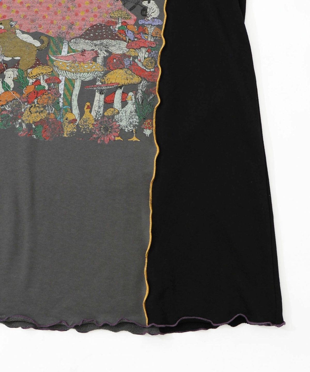 メロウ加工配色ハーフジップワンピース-14