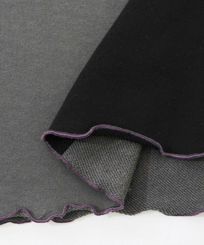 メロウ加工配色ハーフジップワンピース-15