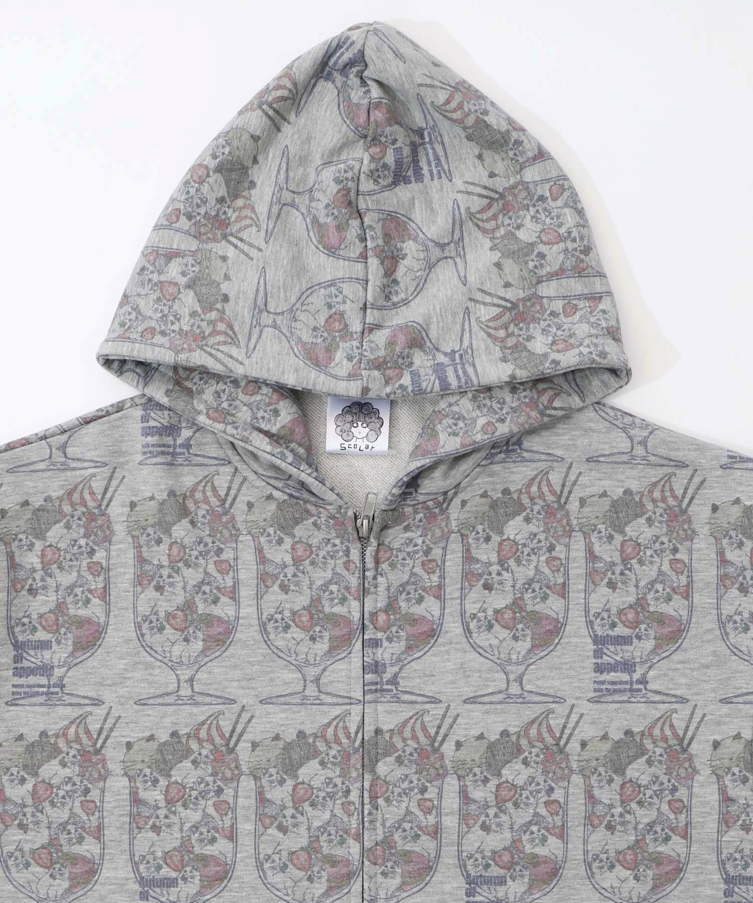 イチゴいっぱいねこパフェパーカー-12