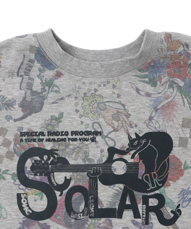 花と音楽のスウェットプルオーバー-11