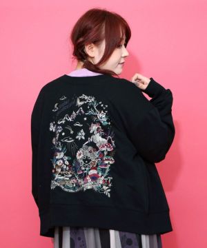 新品タグ付き⭐️スカラーちゃん&ラビル刺繍 星アップリケデニムスカート ブラック スカラー ScoLar スカラーちゃん&ラビル刺繍 星アップリケデニム