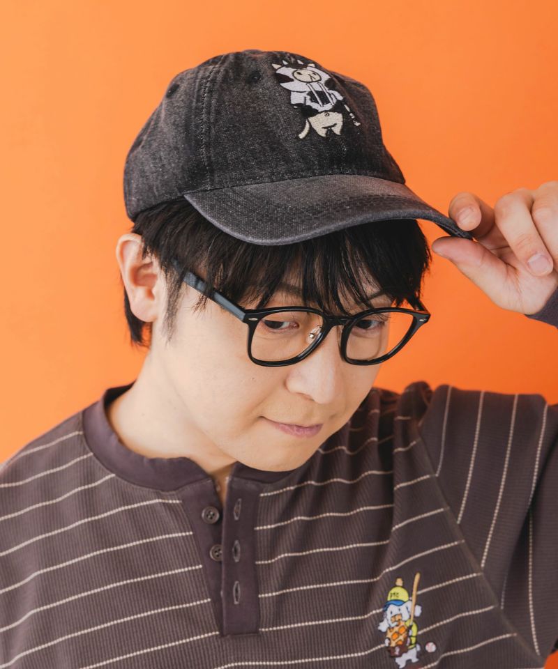 牛ネコ刺繍デニムキャップ-6
