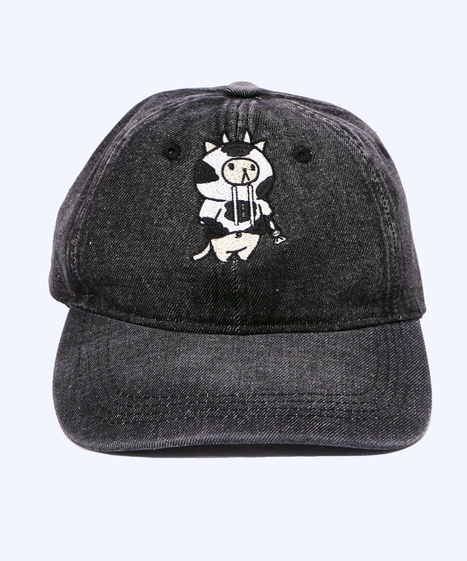 牛ネコ刺繍デニムキャップ-8