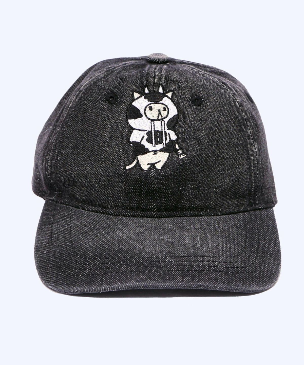 牛ネコ刺繍デニムキャップ-8