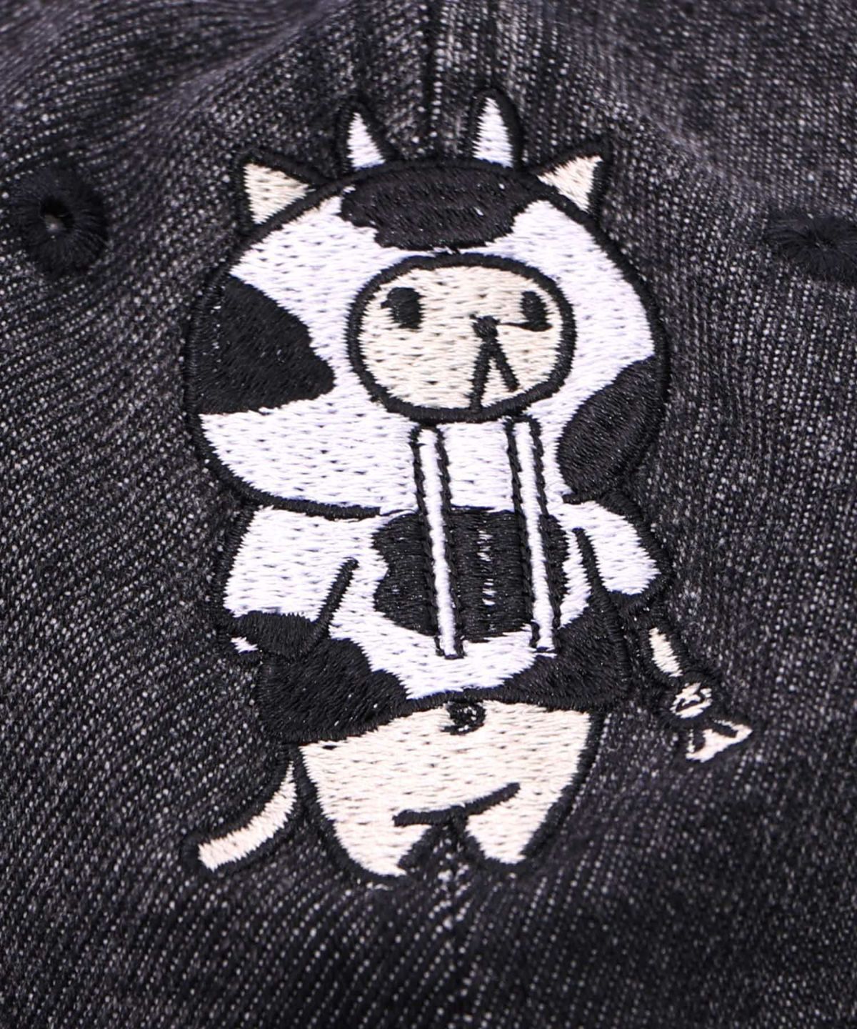 牛ネコ刺繍デニムキャップ-10