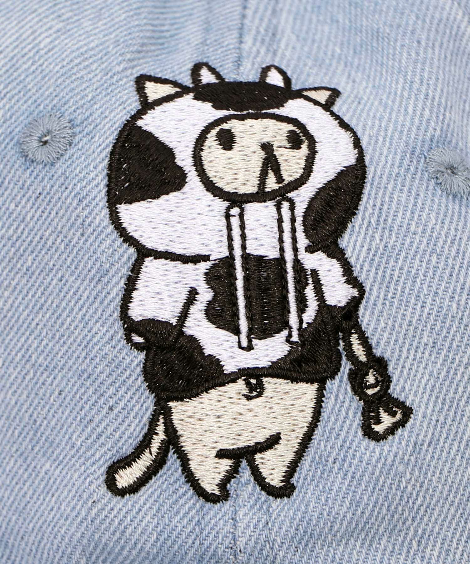 牛ネコ刺繍デニムキャップ-13