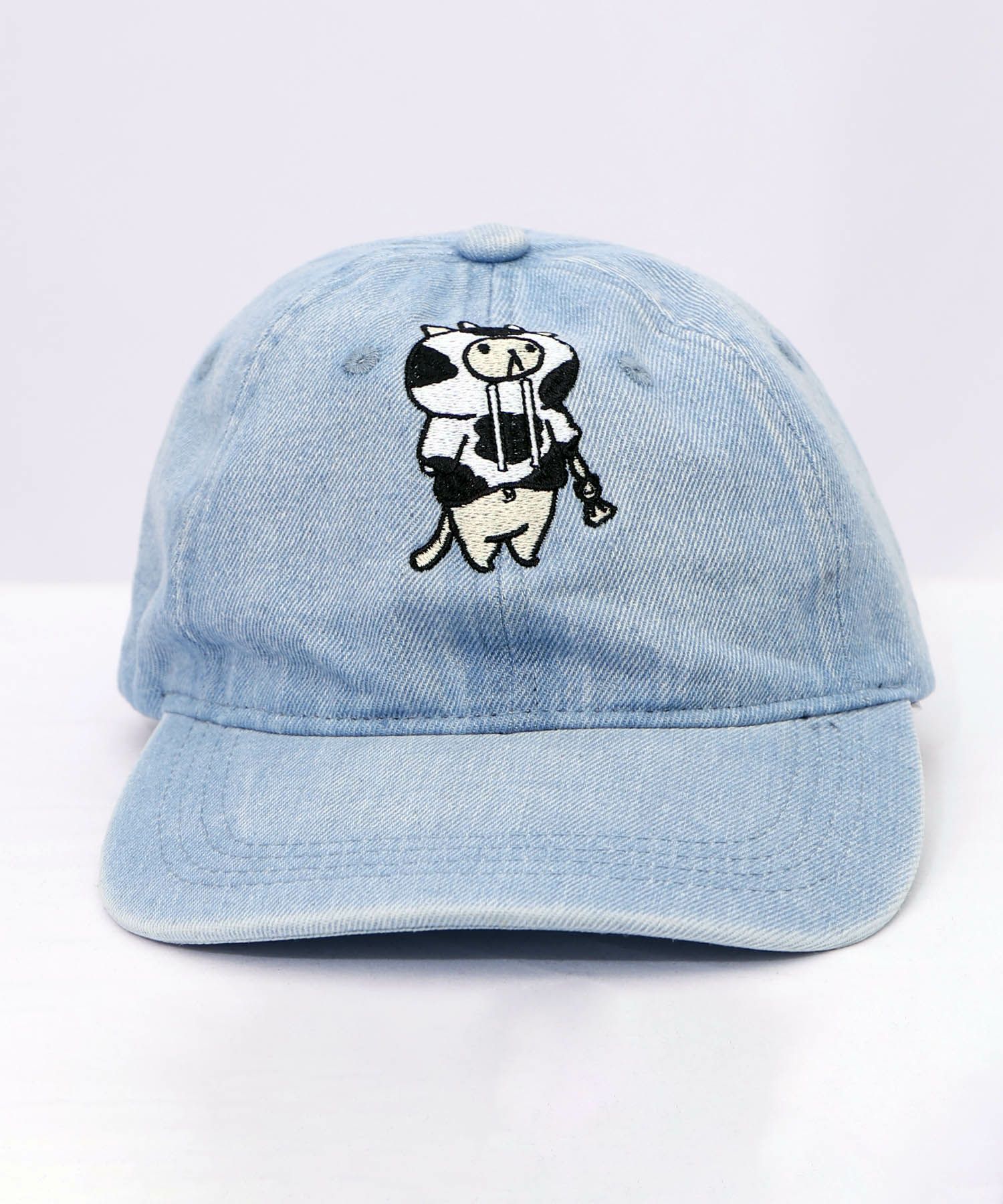 653332：牛ネコ刺繍デニムキャップの通販-ScoLar