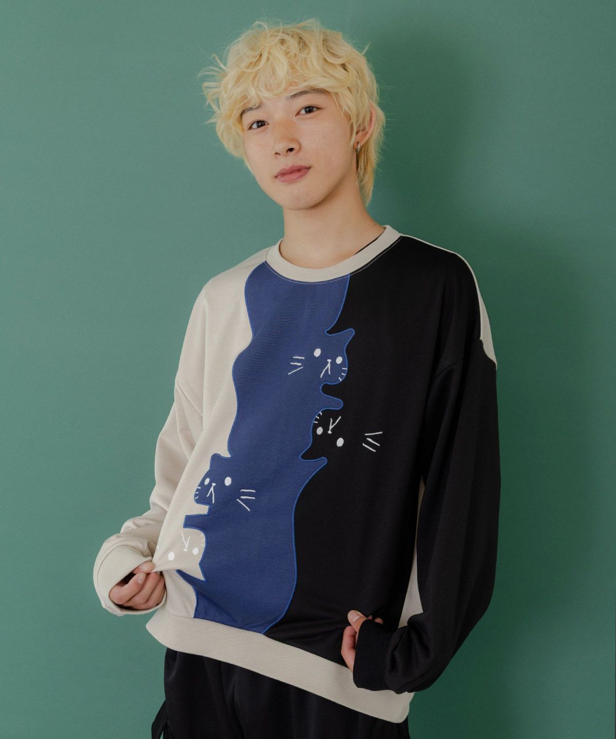 ネコバイカラー切替プルオーバー-1