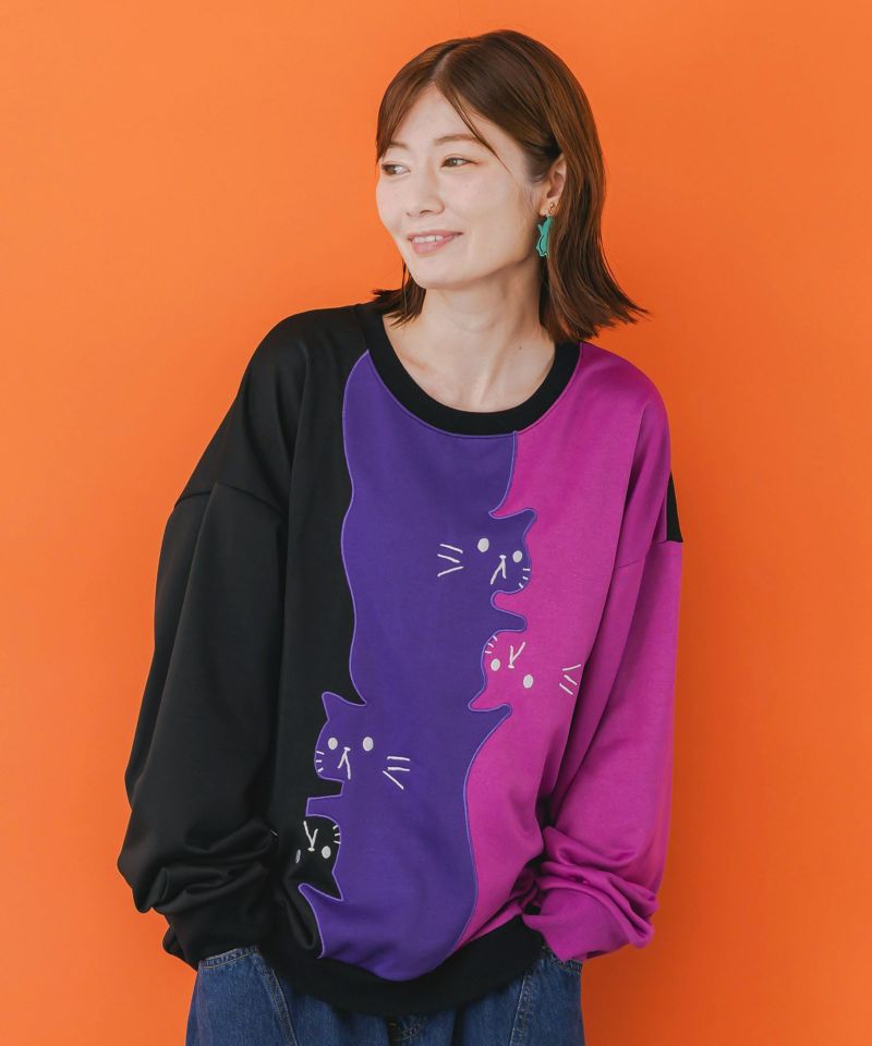 ネコバイカラー切替プルオーバー-7