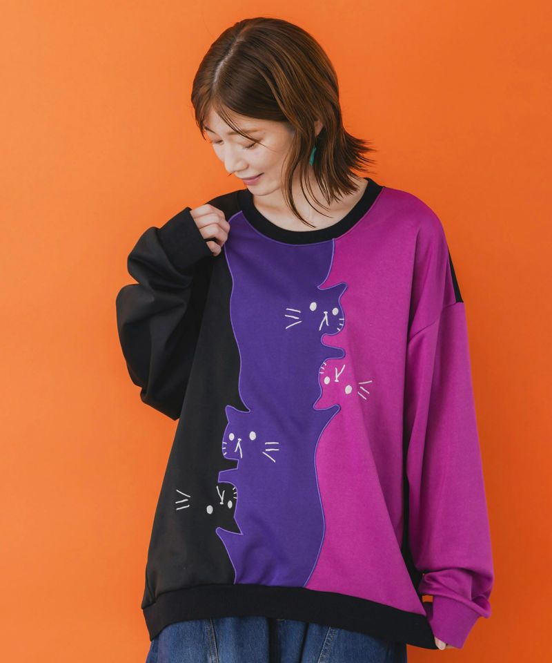 ネコバイカラー切替プルオーバー-9