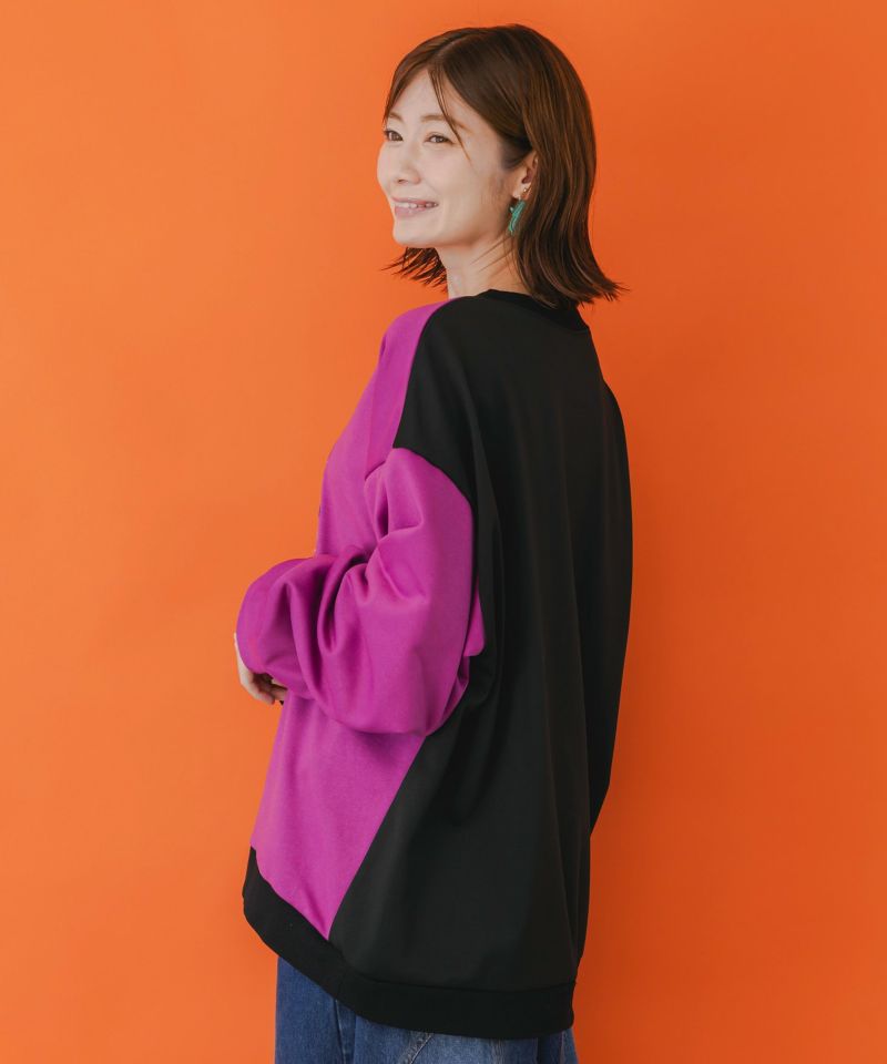 ネコバイカラー切替プルオーバー-10