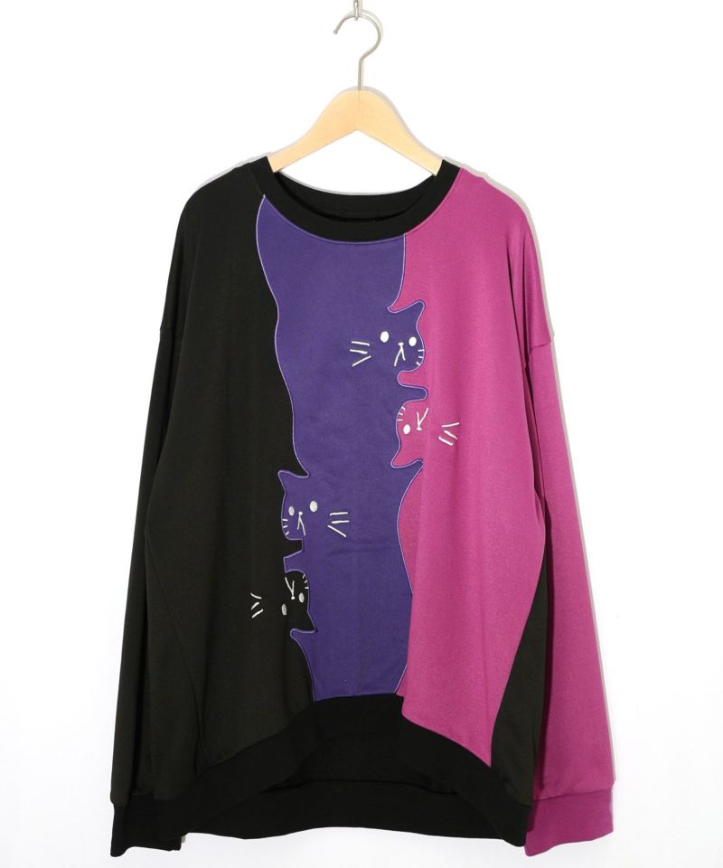 ネコバイカラー切替プルオーバー-17