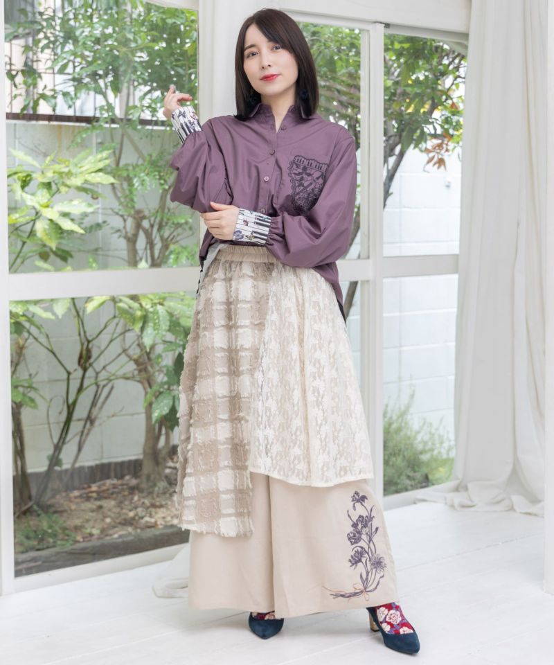 鍵盤柄切替シャツ-11