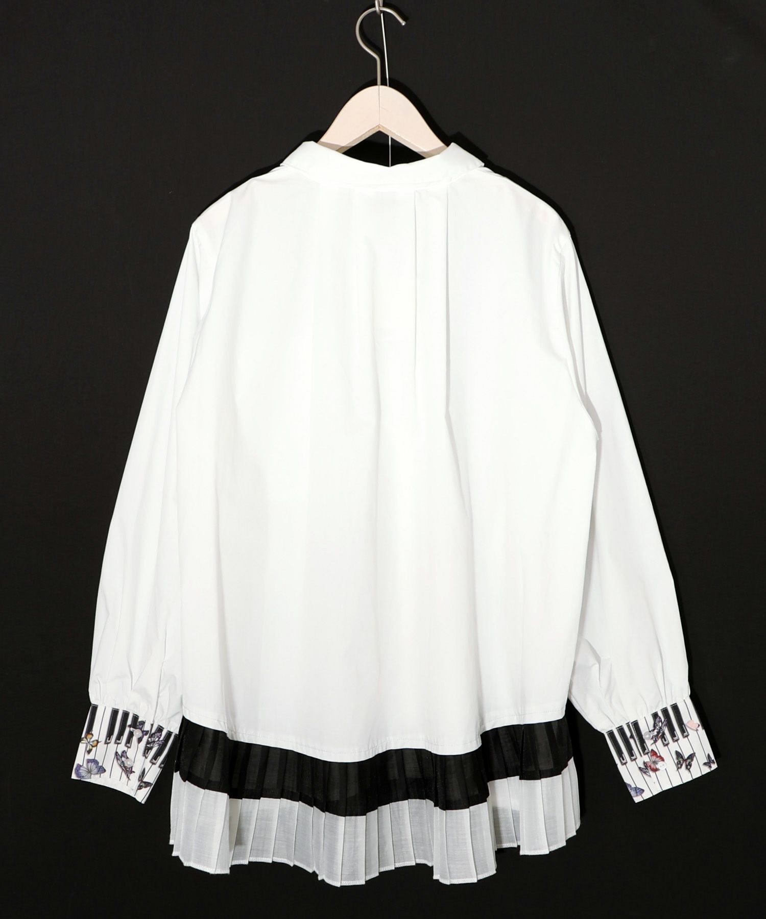 鍵盤柄切替シャツ-20