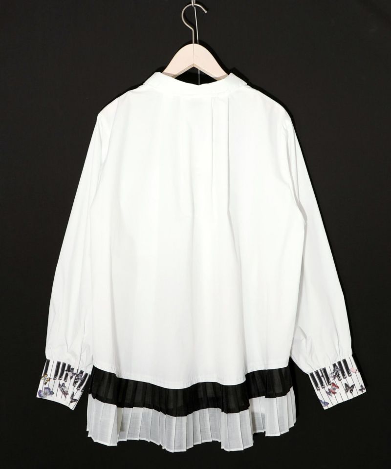 鍵盤柄切替シャツ-20