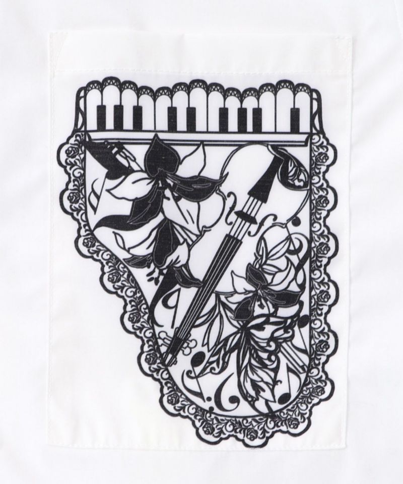 鍵盤柄切替シャツ-21