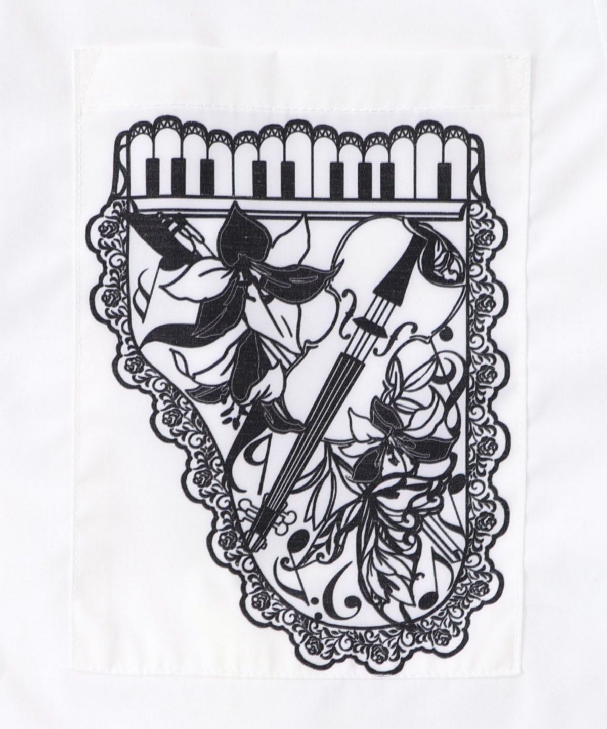 鍵盤柄切替シャツ-21