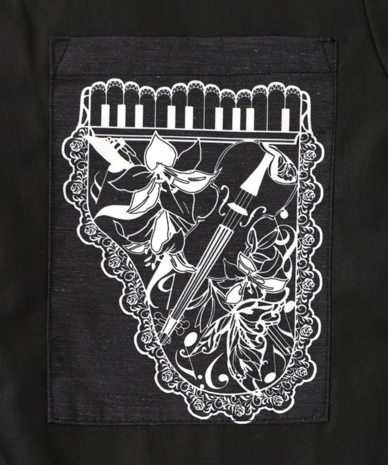 鍵盤柄切替シャツ-24