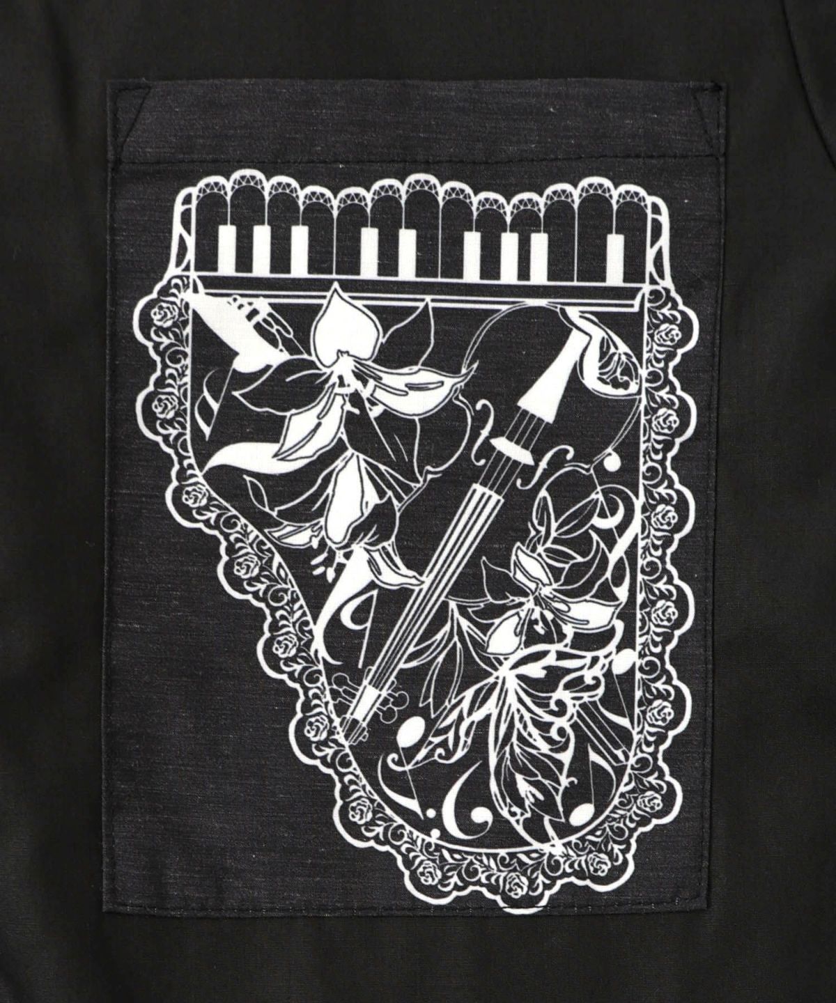 鍵盤柄切替シャツ-24