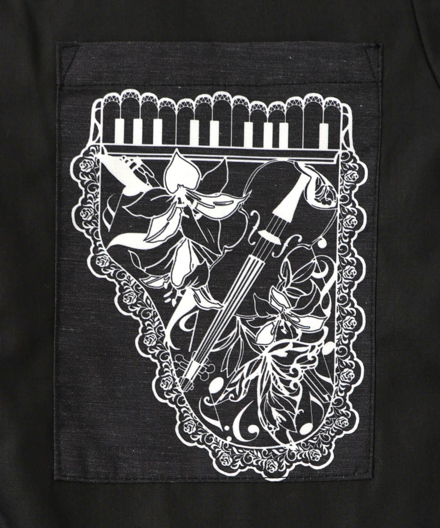 鍵盤柄切替シャツ-24