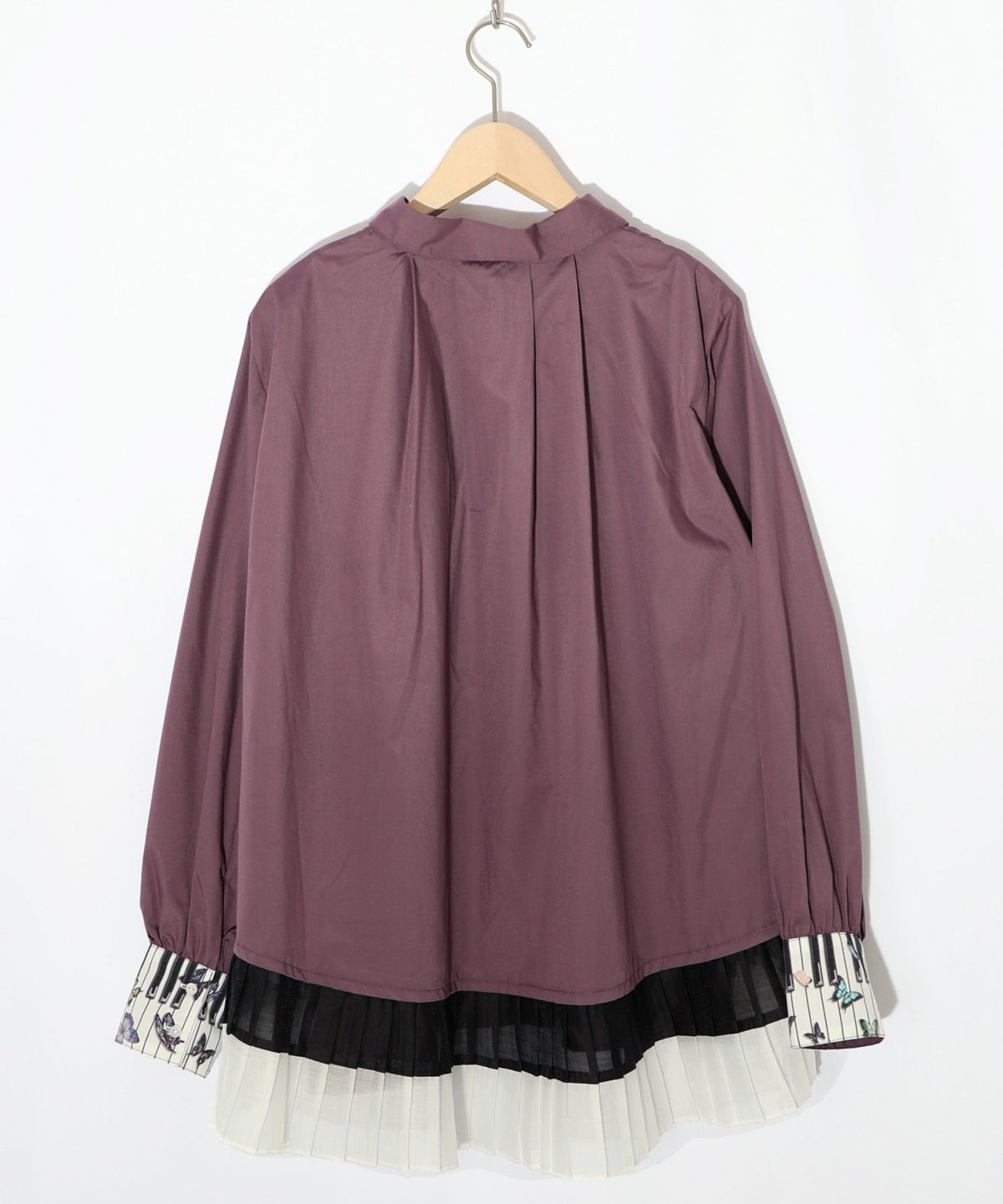 鍵盤柄切替シャツ-26