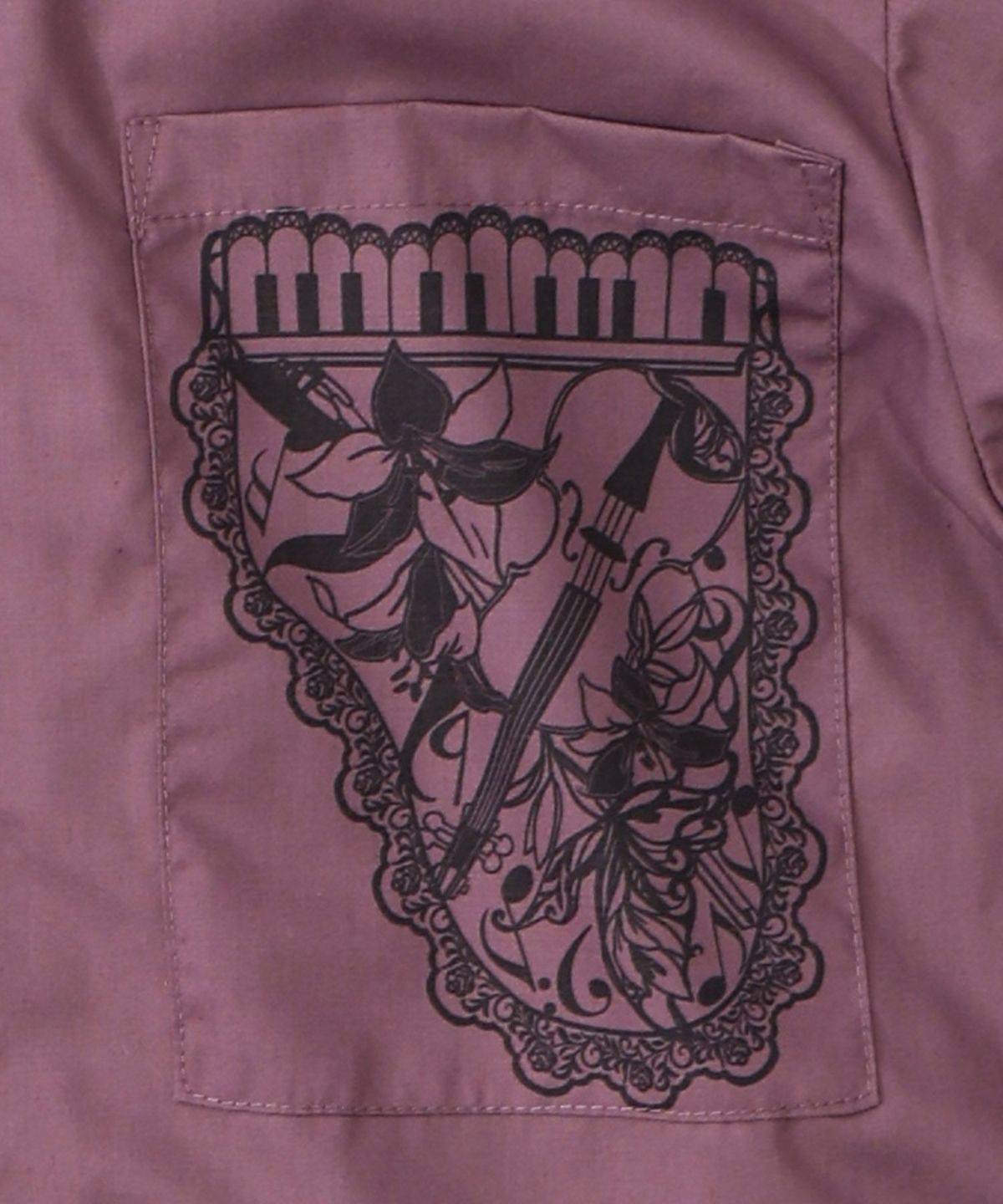 鍵盤柄切替シャツ-27