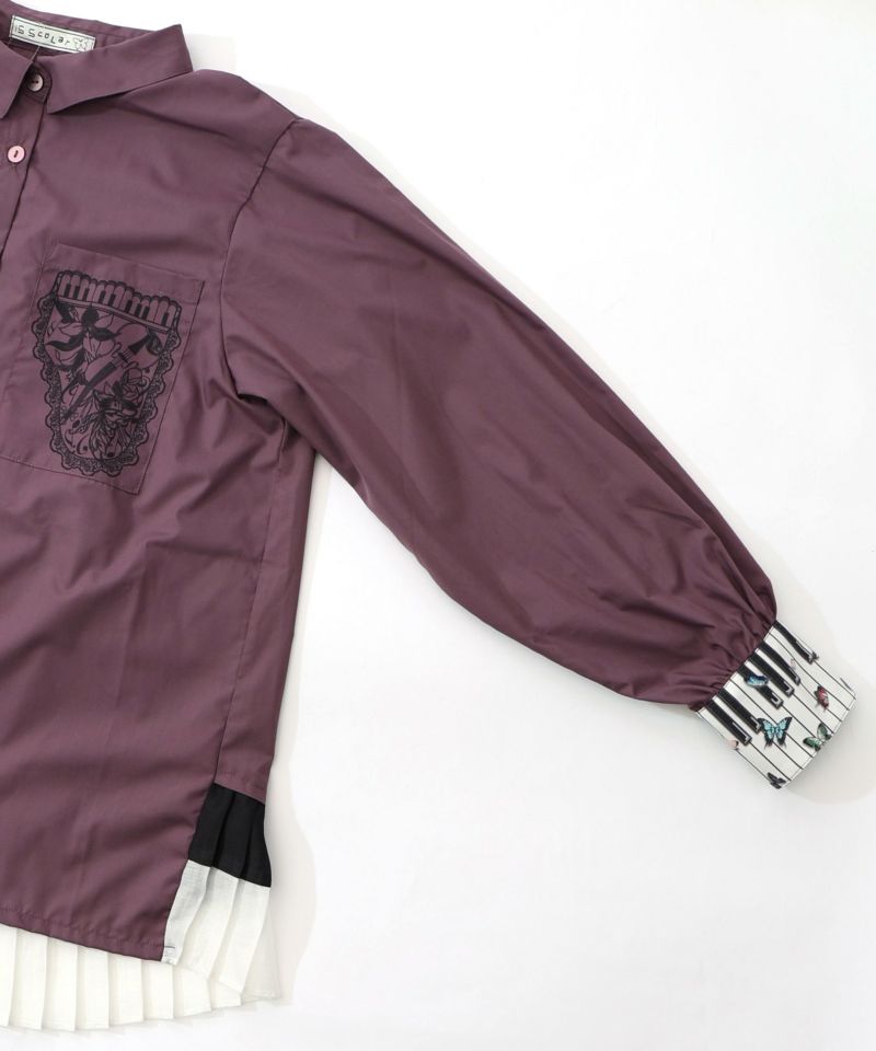 鍵盤柄切替シャツ-29