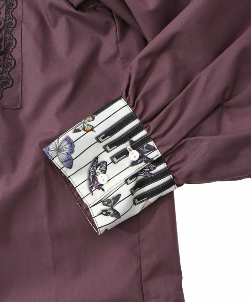 鍵盤柄切替シャツ-30