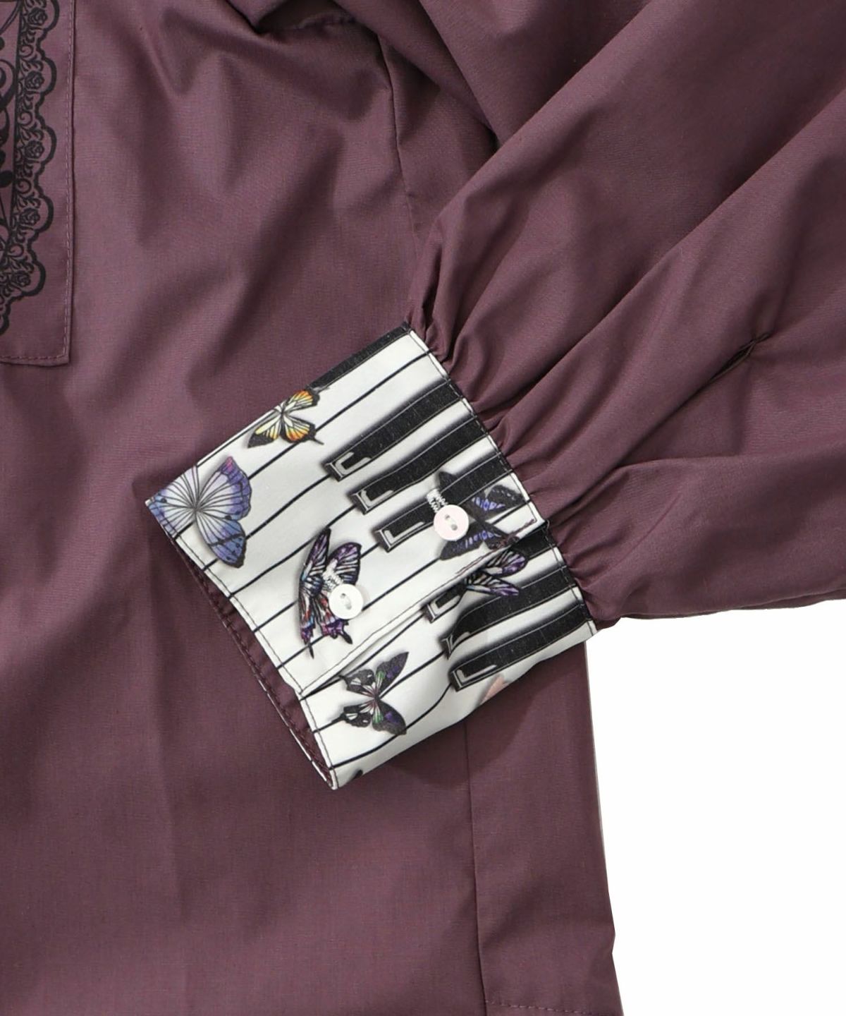 鍵盤柄切替シャツ-30