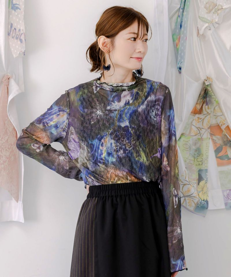 アート花柄チュールロンT-1