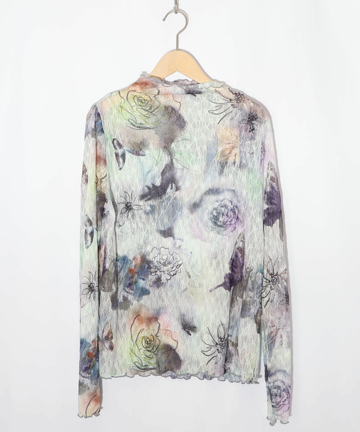 アート花柄チュールロンT-7