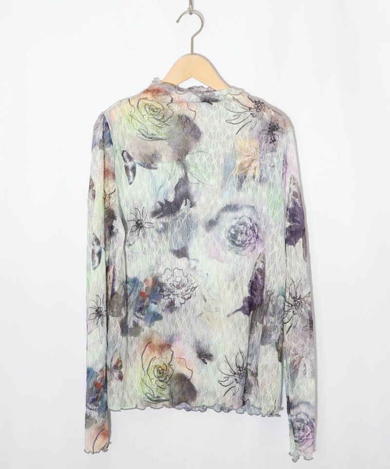 アート花柄チュールロンT-7