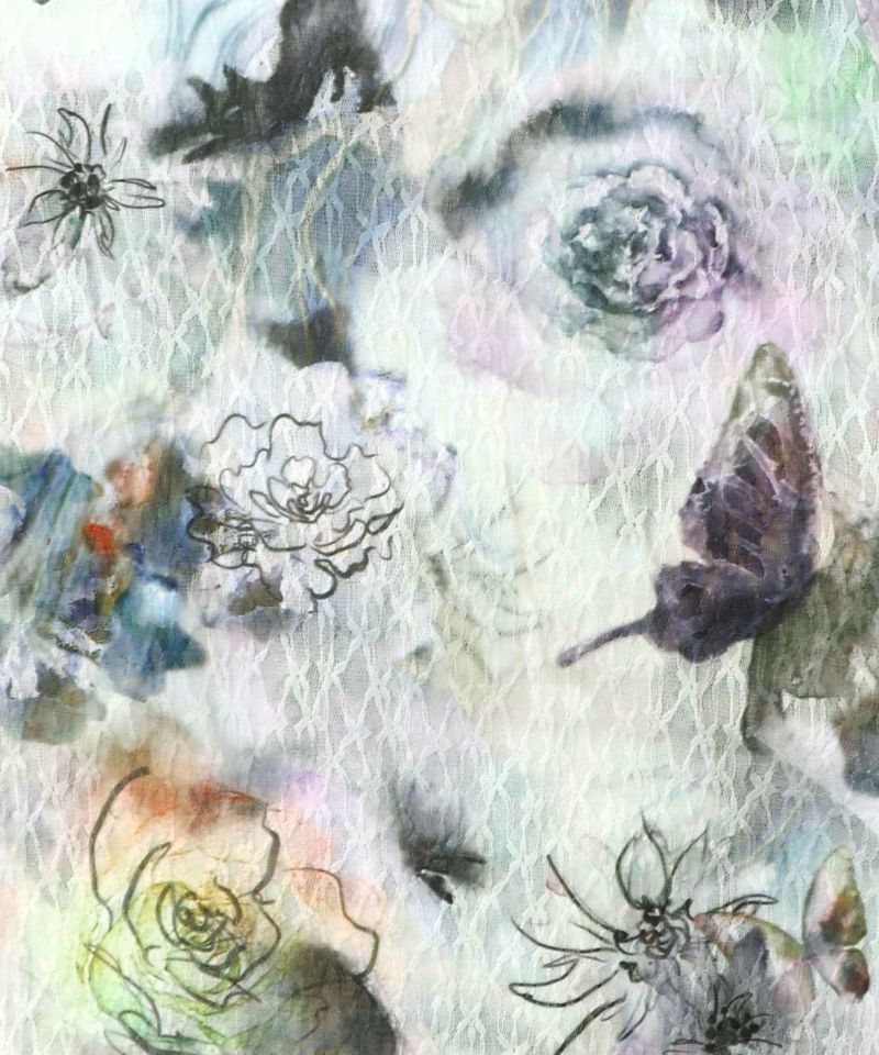 アート花柄チュールロンT-8