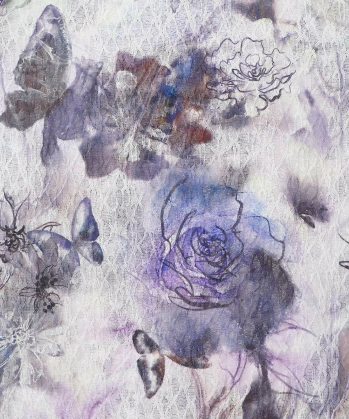 アート花柄チュールロンT-12