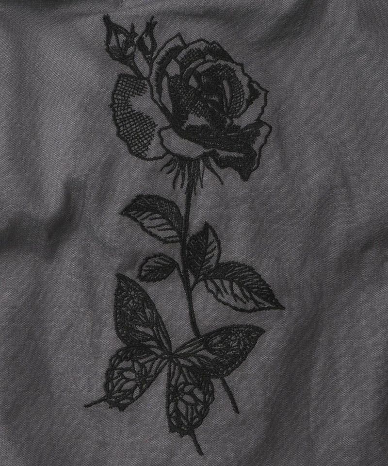 花蝶刺繍チュール重ねロングブルゾン-12