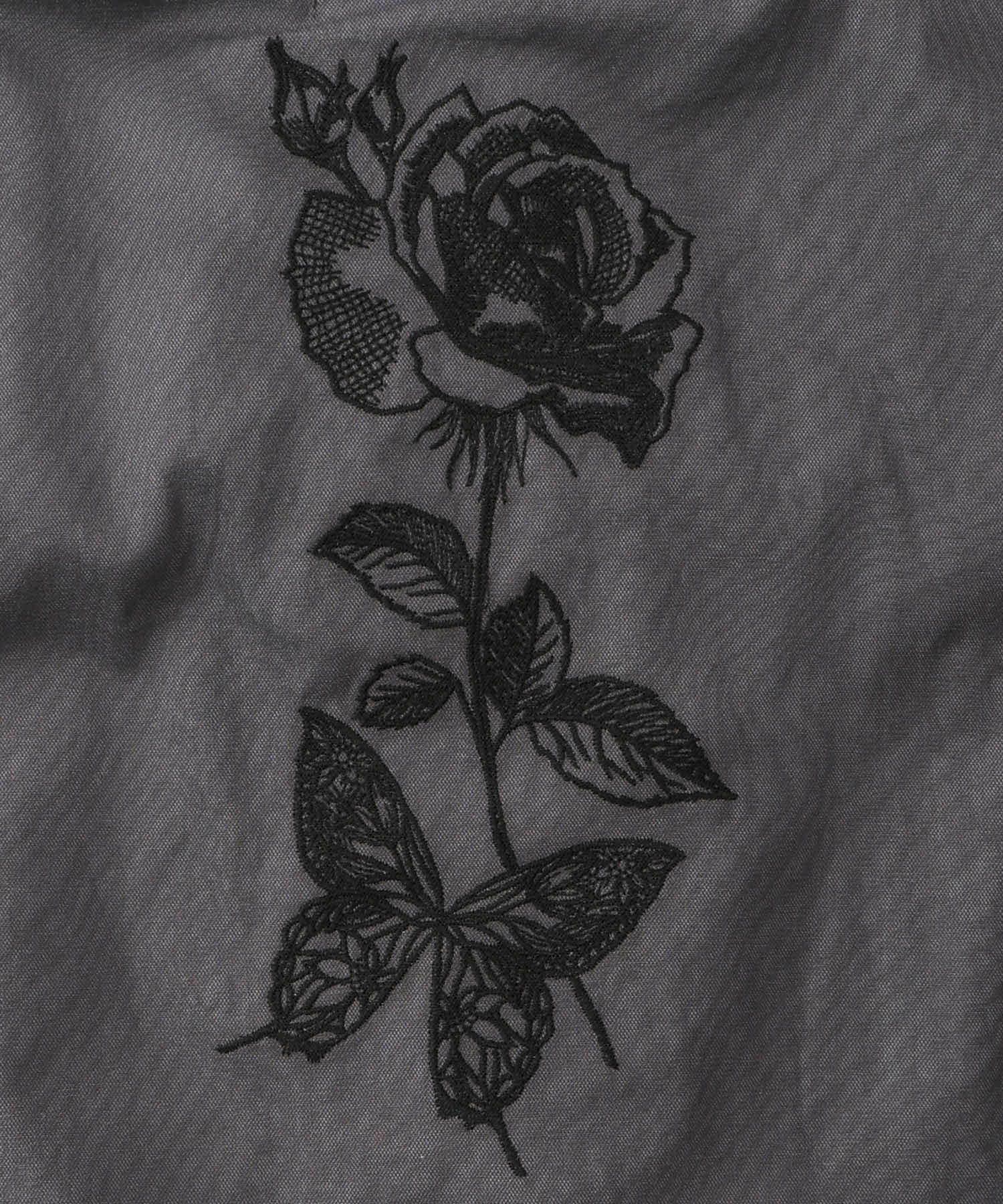 花蝶刺繍チュール重ねロングブルゾン-12