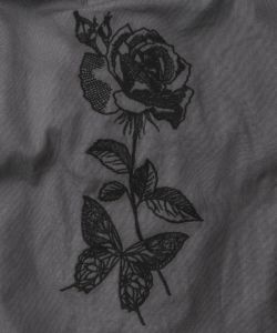 花蝶刺繍チュール重ねロングブルゾン-12