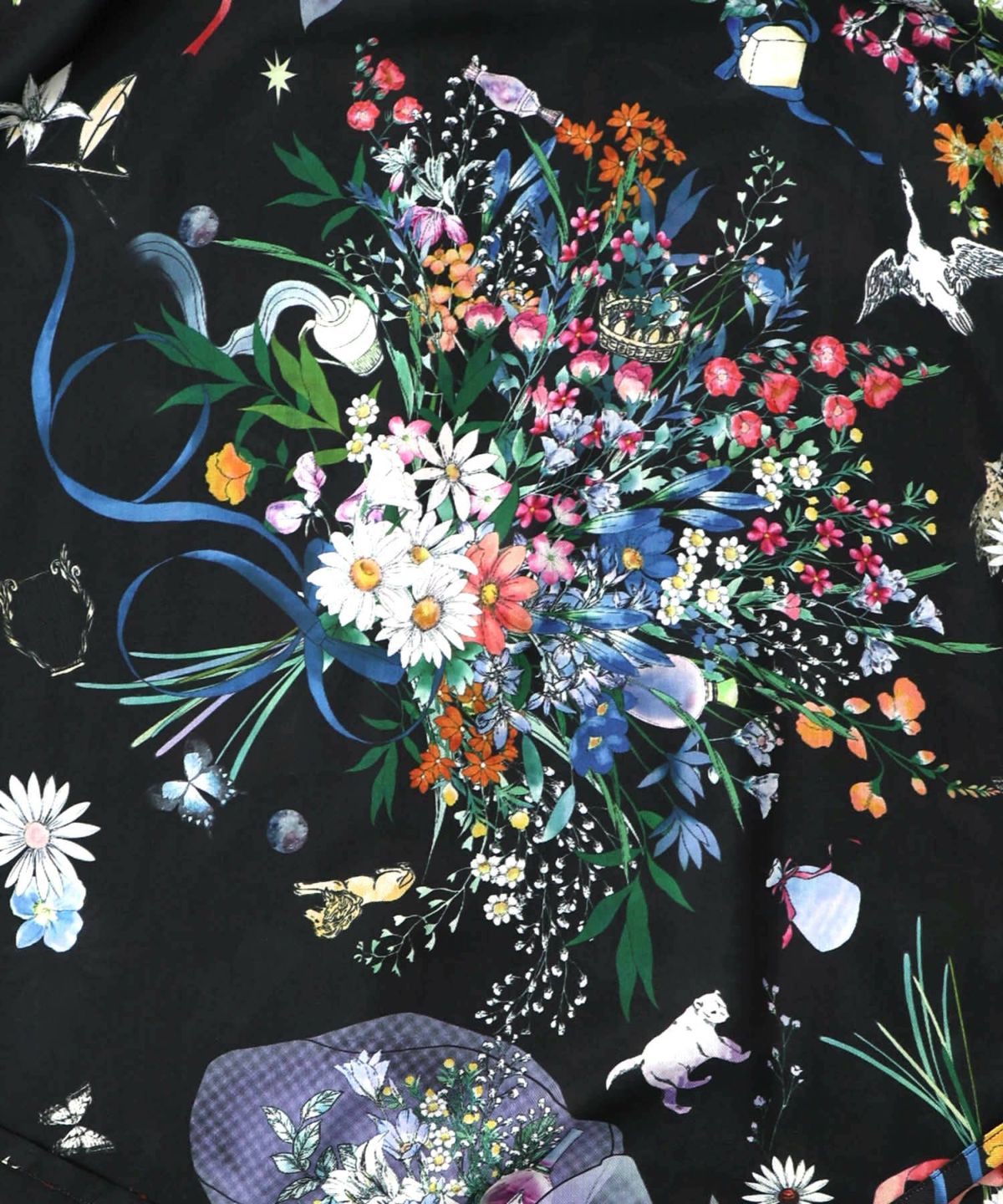 星座と花束柄シャツワンピース-21