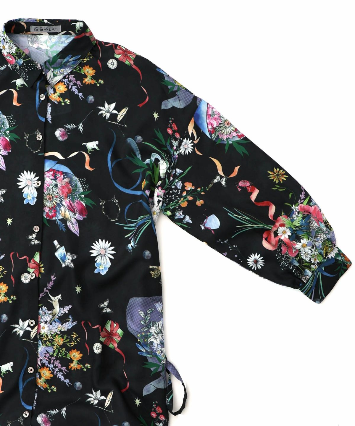 星座と花束柄シャツワンピース-23