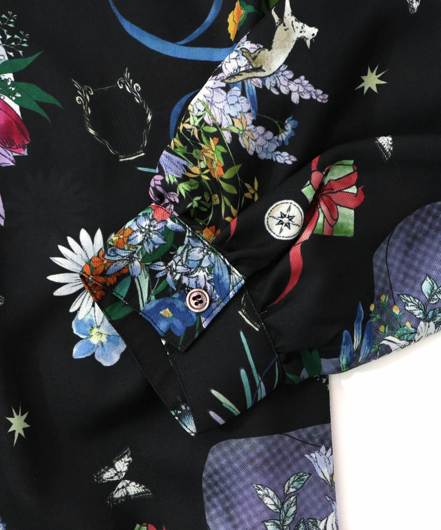 星座と花束柄シャツワンピース-24