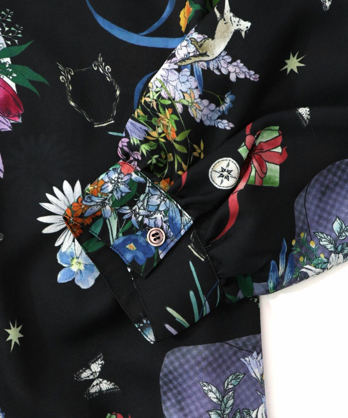 星座と花束柄シャツワンピース-24