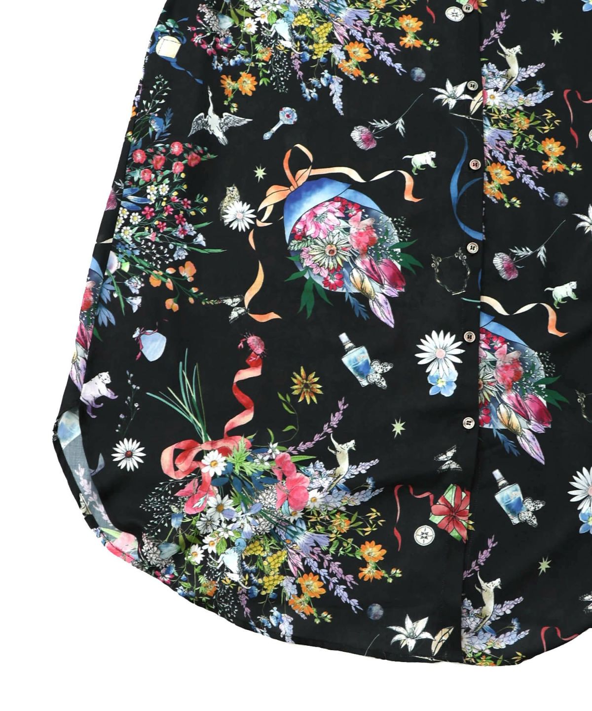 星座と花束柄シャツワンピース-25