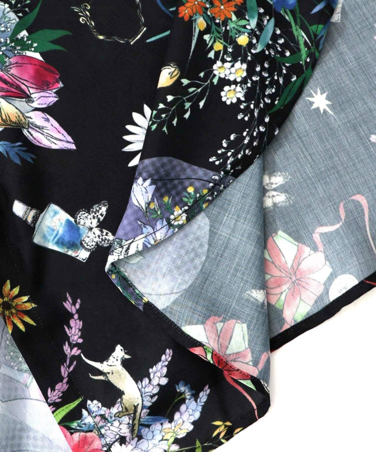 星座と花束柄シャツワンピース-26