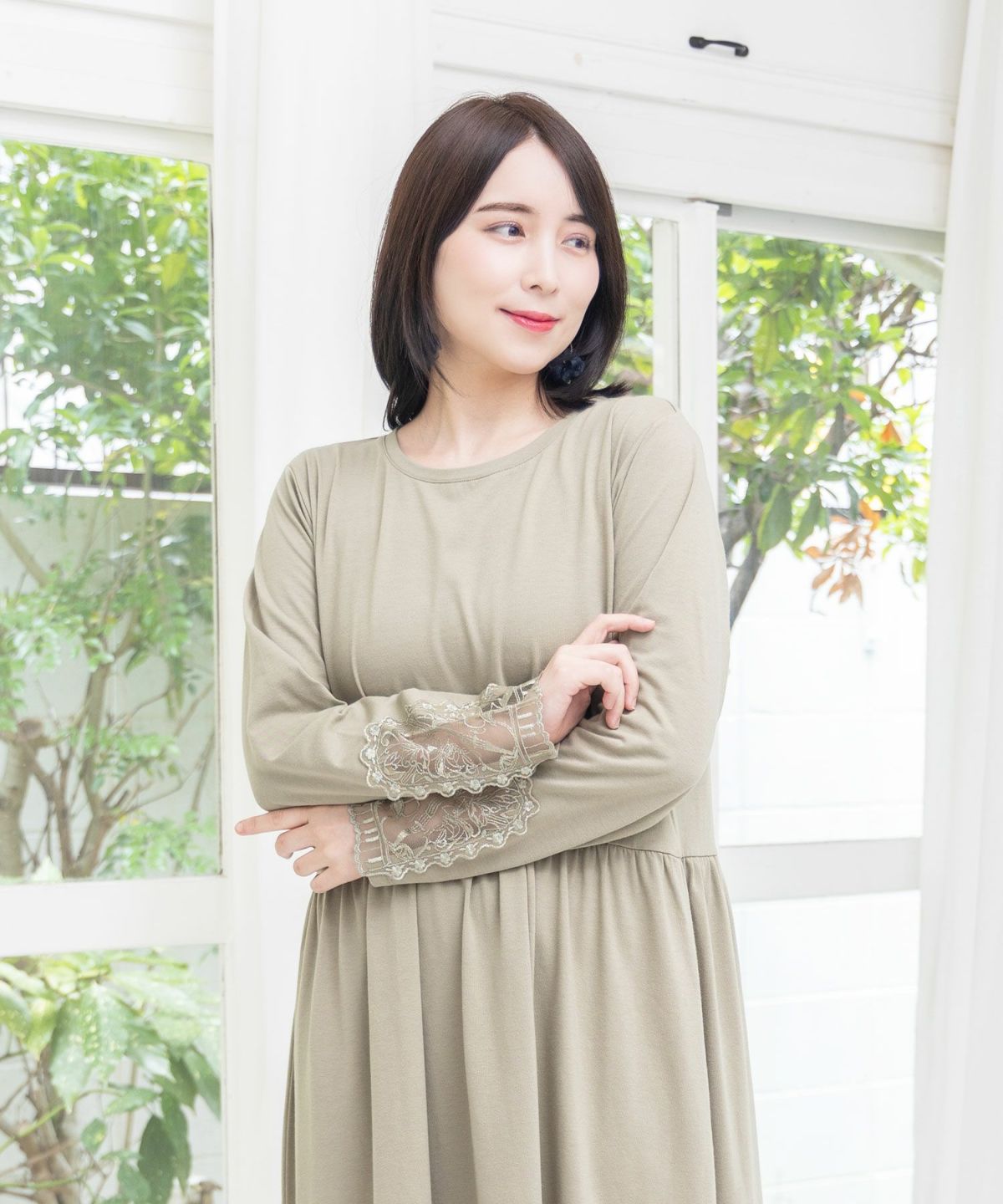 バイオリンとピアノレース切替ワンピース-2