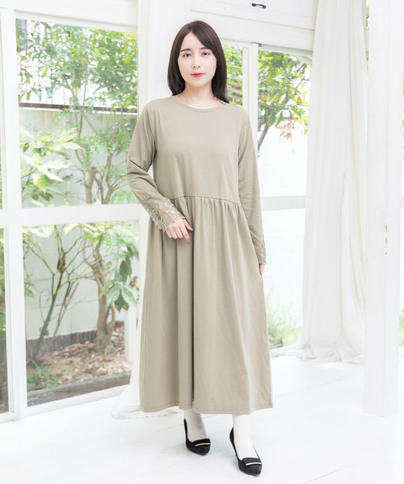 バイオリンとピアノレース切替ワンピース-3