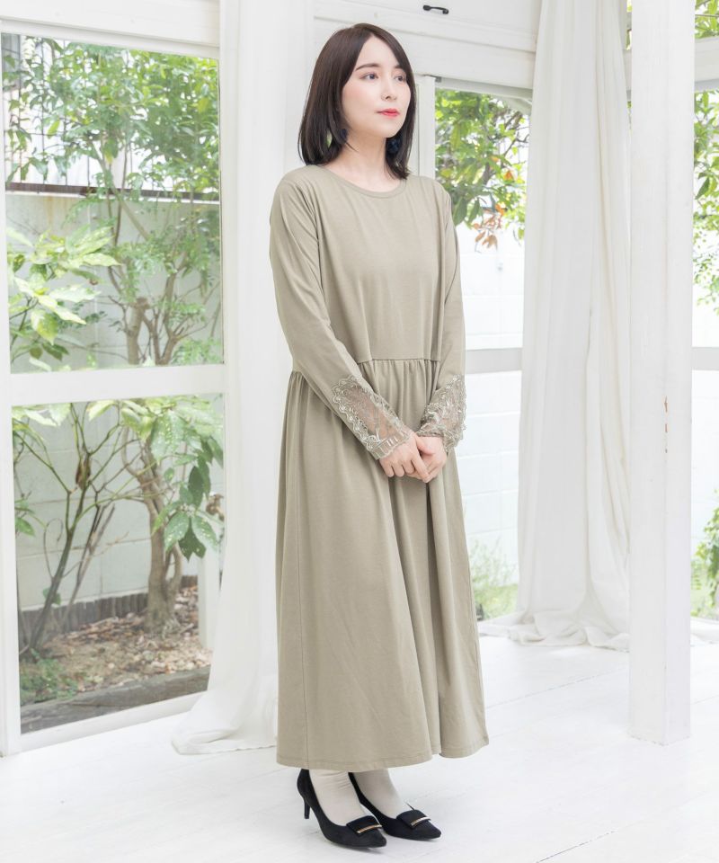 バイオリンとピアノレース切替ワンピース-4