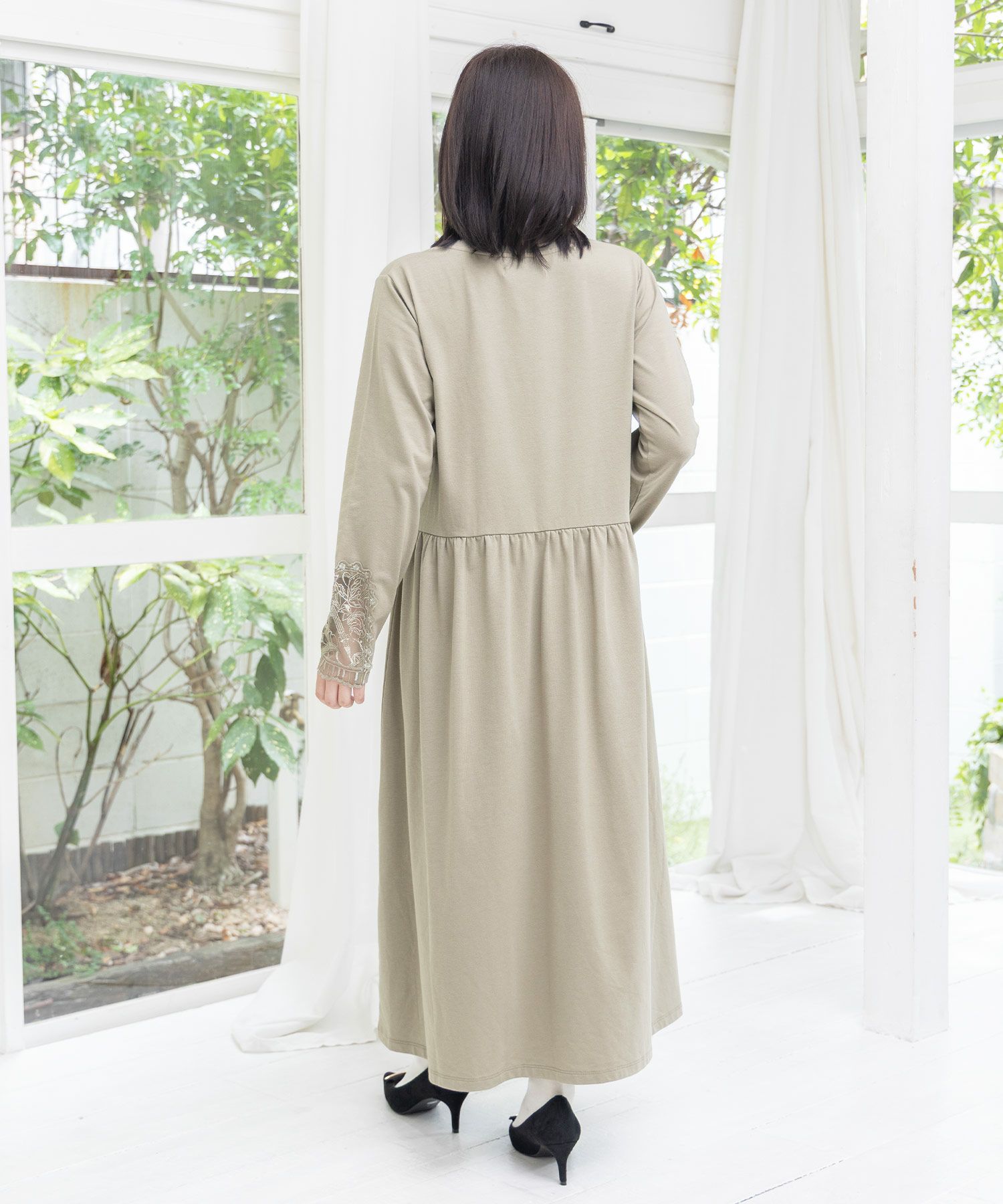 バイオリンとピアノレース切替ワンピース-6