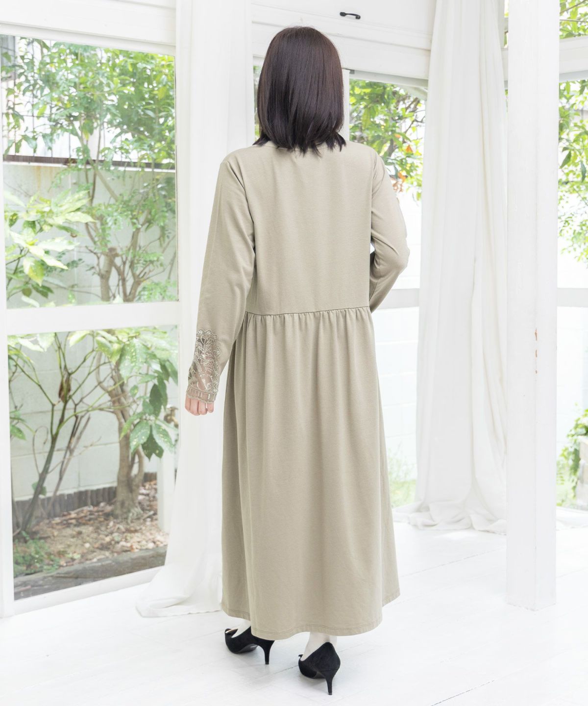 バイオリンとピアノレース切替ワンピース-6