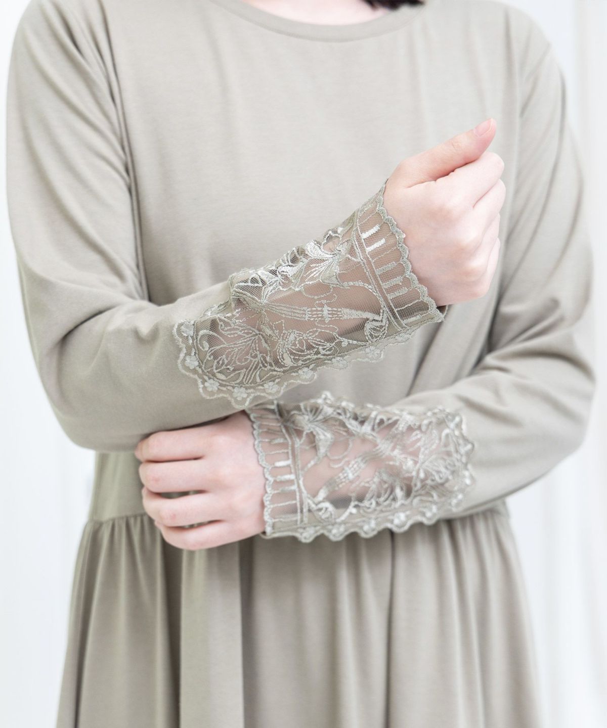 バイオリンとピアノレース切替ワンピース-7