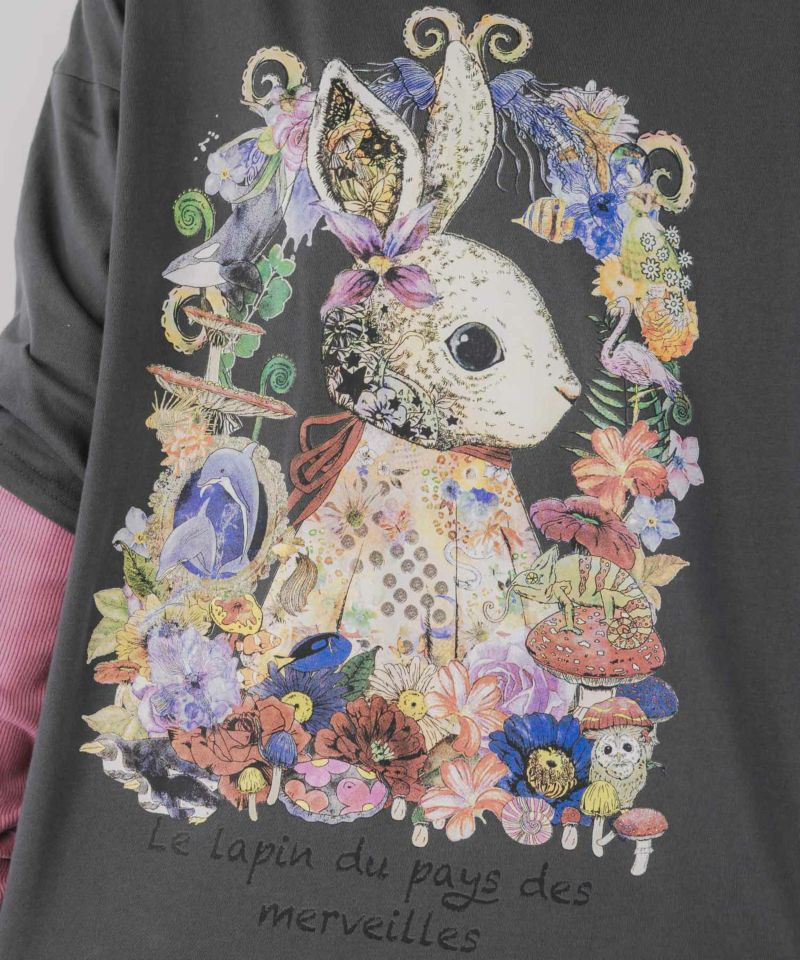 不思議の国のうさぎレイヤード風ロンT-8